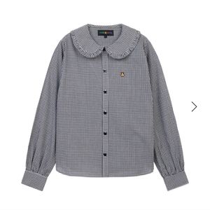 Teddy Fresh Gingham Big Collar Top